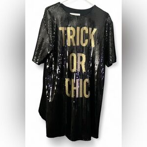 Moschino Trick Or Chic Sequinned T-shirt Dress In Black Men’s Size 4